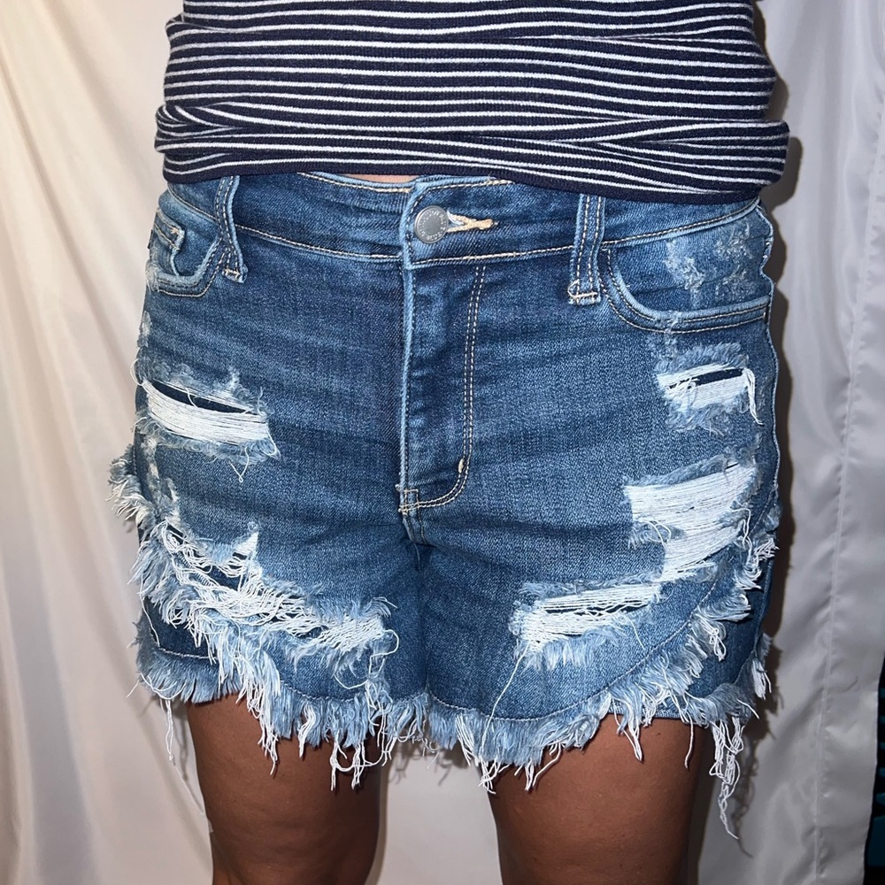 Frayed Hem Judy Blue Jean Shorts